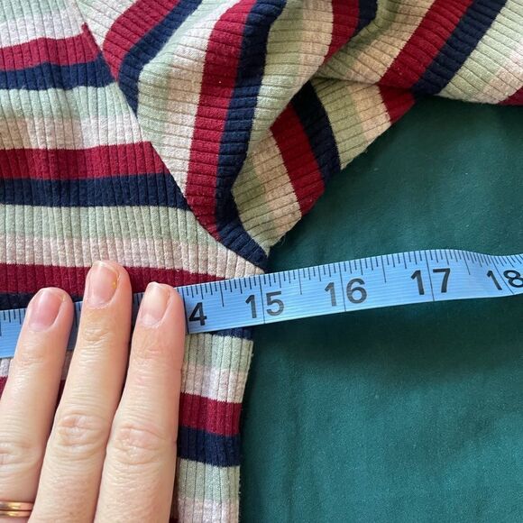 Stateside Cycle Court T-Shirt Dress XS Ribbed Striped Bodycon Retro Minimalist - Picture 7 of 7